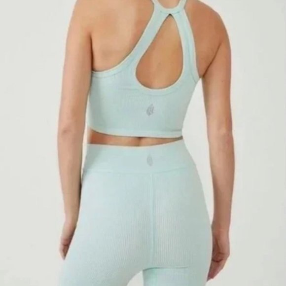 Free People Movement Turquoise Mint Free Throw Ribbed Biker Short Medium - Picture 4 of 9